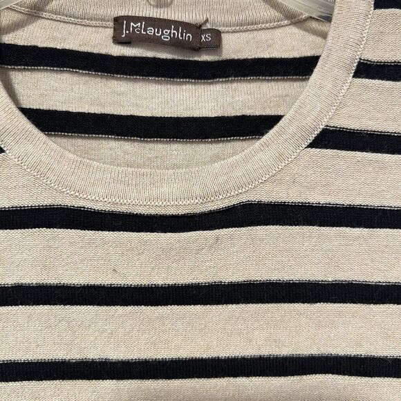 J. McLaughlin Lightweight Cotton Modal Ombre Striped Knit Sweater Top XS Classic - Picture 4 of 5